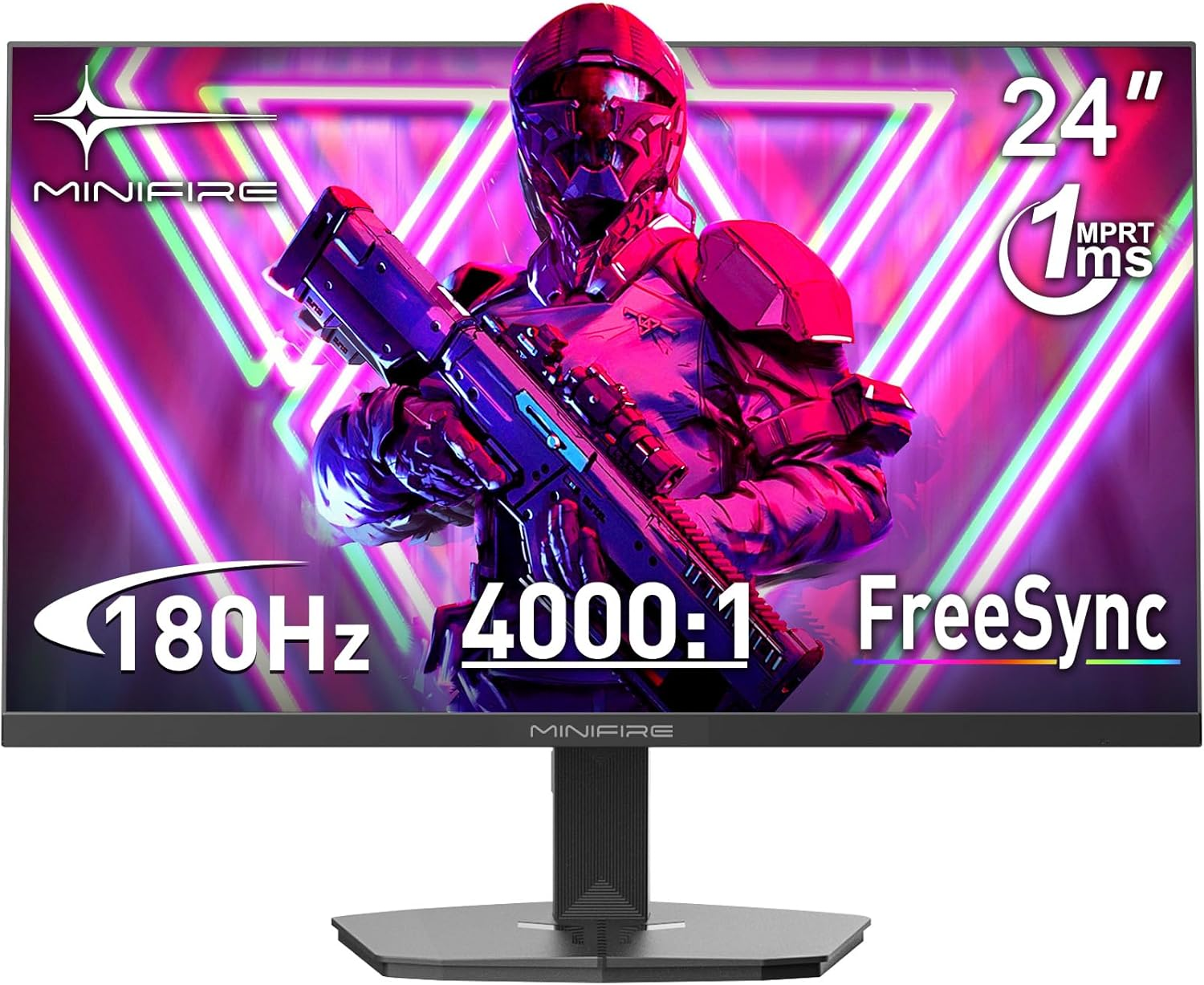 Minifire 24 Inch Curved Gaming Monitor 180Hz, Built in Minifire 24