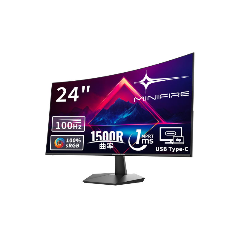 新品】Minifire曲面モニター24インチ100Hz応答1ms MF24C1 MF24C1 新品】Minifire曲面モニター24インチ100Hz応答1ms MF24C1 MF24C1