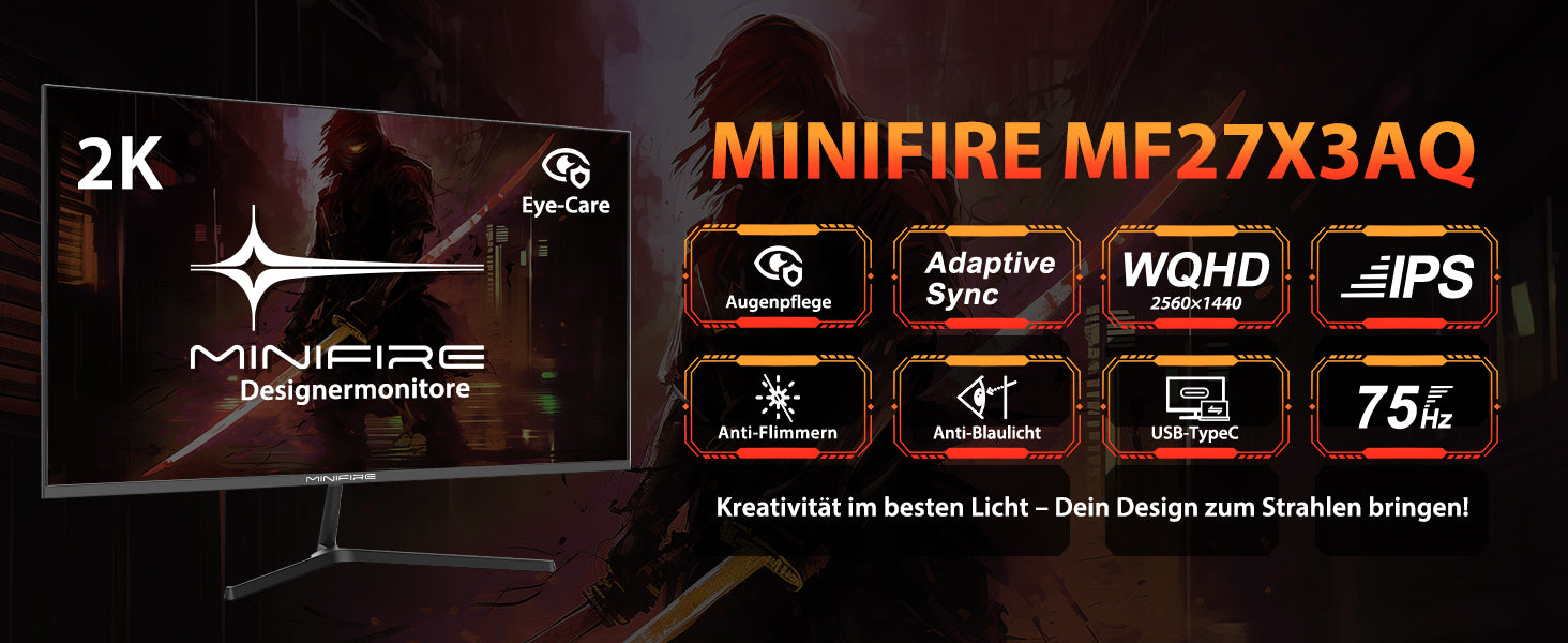 美品 Minifire MF27X3AQS 27インチ WQHD IPS モニタ MF27X3A